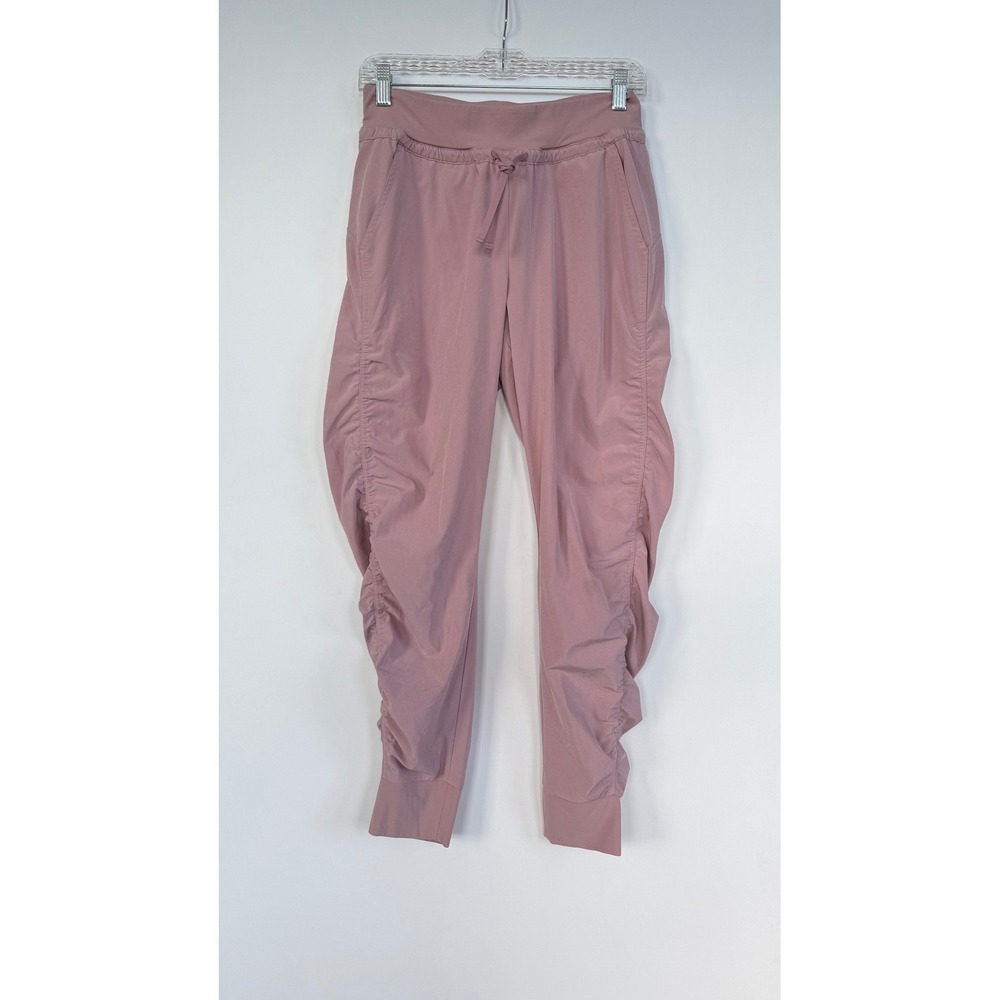 Athleta Attitude Ruched Pull-On Jogger Pants Pink Size 0/ S Athleisure Yoga Gym